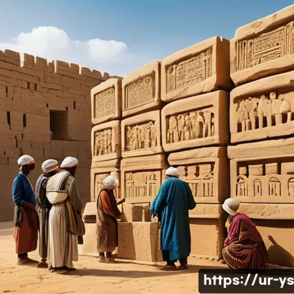 협력적 창의성의 역사적 배경 - **Prompt 1: Ancient Architectural Collaboration** "An epic scene depicting a bustling ancient co...