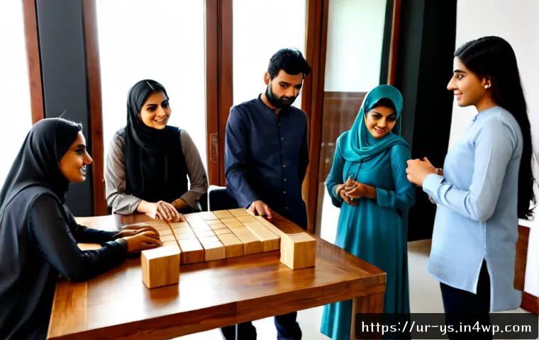 Home 17 협력적 창의성을 위한 비즈니스 생태계 분석 - Photorealistic business ecosystem workshop in a modern Lahore co-working space, diverse Pakistani en...